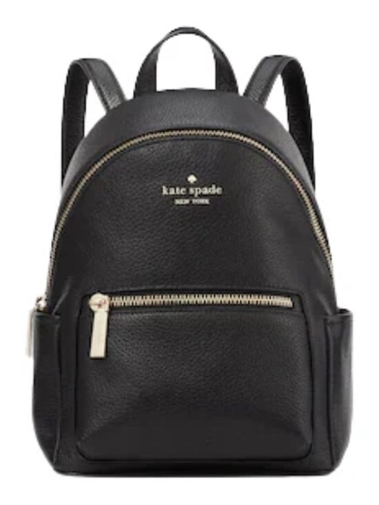 Kate Spade New York Leila Black Pebbled Leather Mini Dome Backpack main image 8